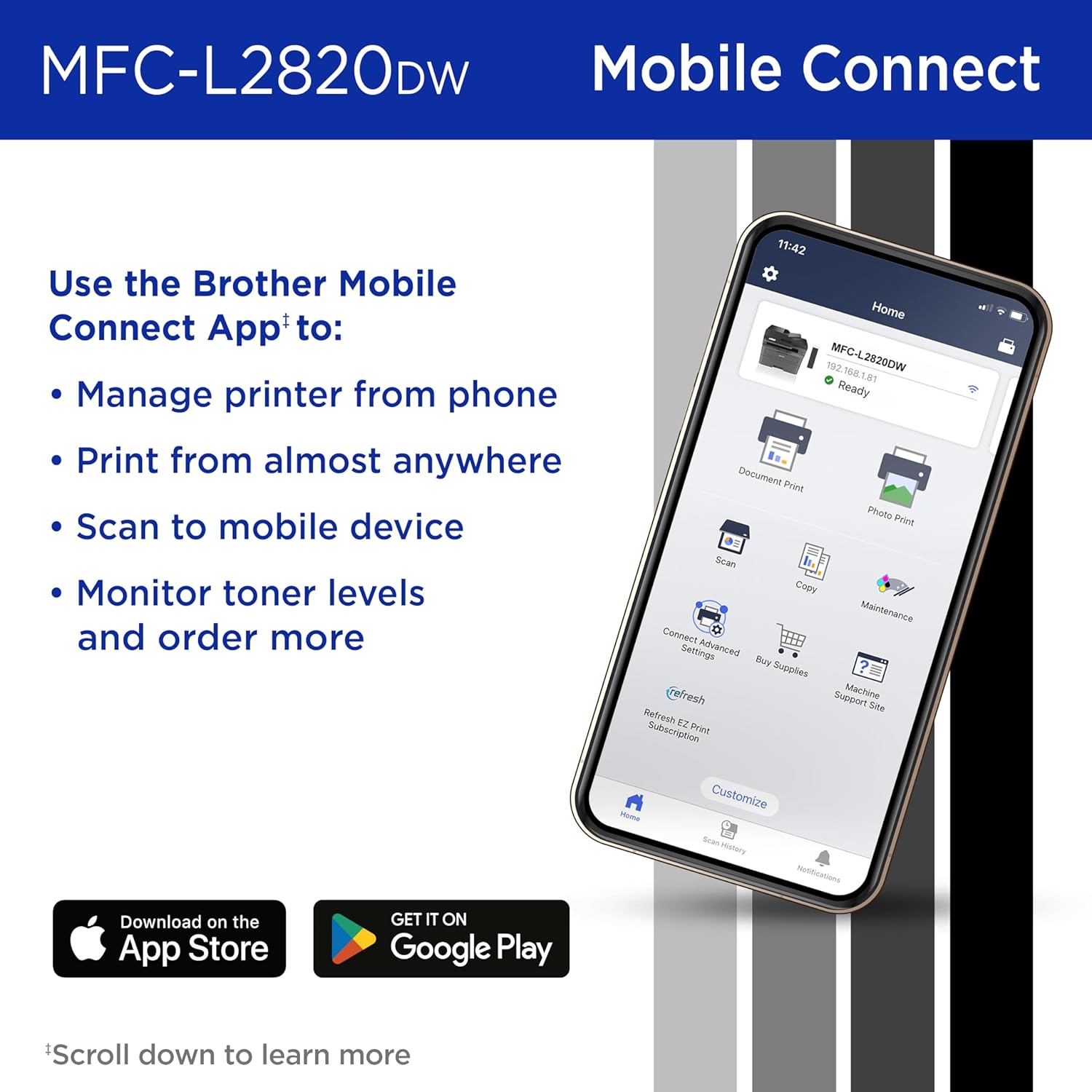 Brother MFC-L2820DW Monochrome Laser All-in-One - Image 5