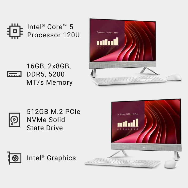Dell 24" All-in-One - Intel Core i5-120U - 16GB RAM - 512GB SSD - Image 6