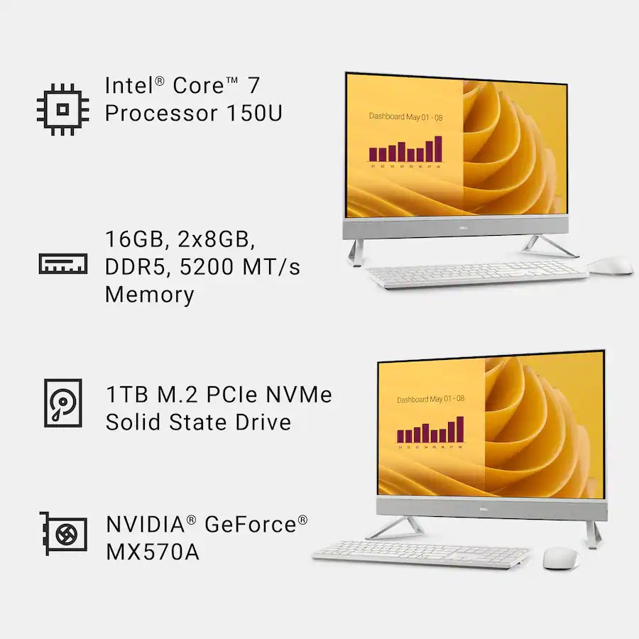Dell 27" 2K Touch All-in-One - Intel Core 7 150U - 16GB RAM - 1TB SSD - Image 7