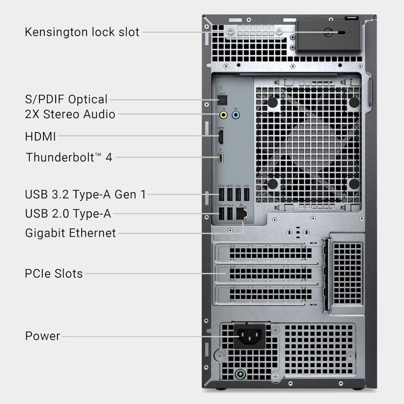 Dell Tower Desktop PC — Intel Core Ultra 9 Processor, 16GB DDR5 RAM, 2TB SSD - Image 4