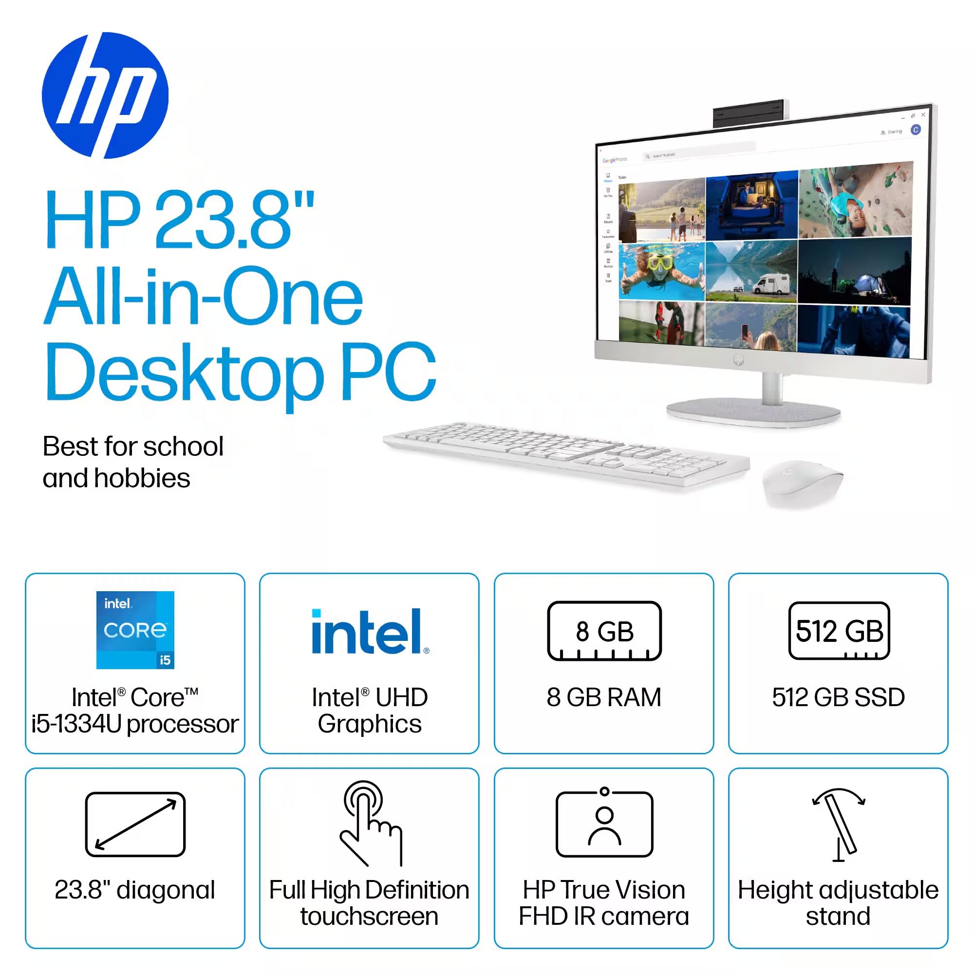 HP 23.8" Touch All-in-One - Intel Core i5-1334U - 8GB RAM - 512GB SSD - Image 3