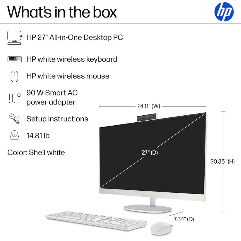 HP 27" Touch All-in-One - Intel Core Ultra 7 - 16GB RAM - 1TB SSD - Image 7