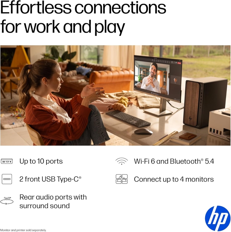 HP OmniDesk AI Desktop - Intel Core Ultra 7 - 32GB RAM - 1TB SSD - Image 3